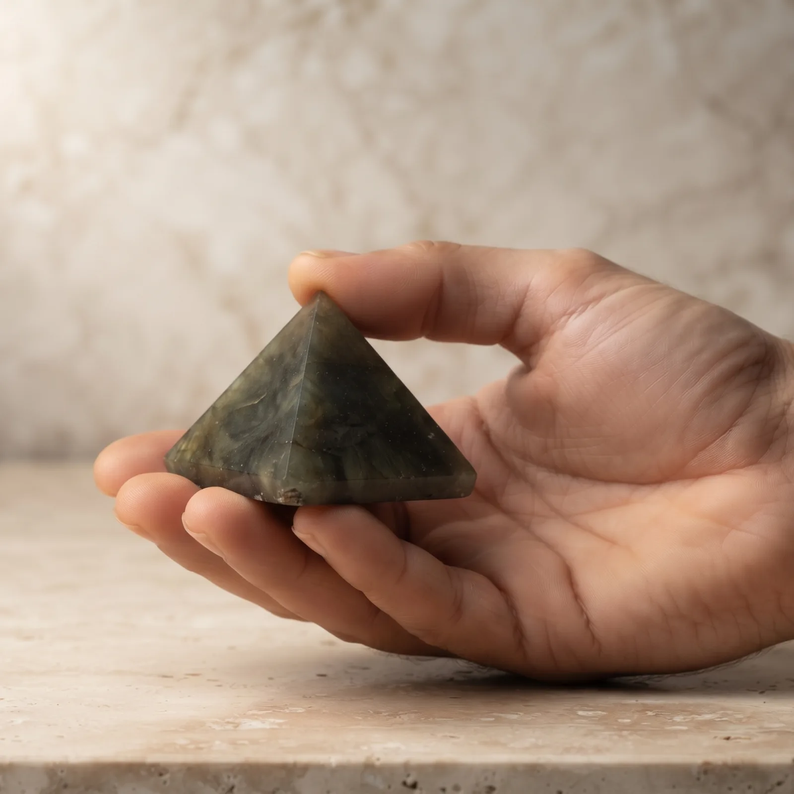labradorite Dark Pyramid - 2.5 cm