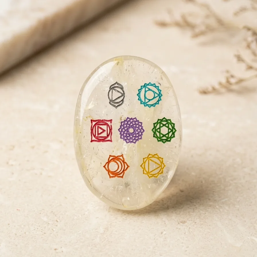 Seven Chakra's Palm Stone
