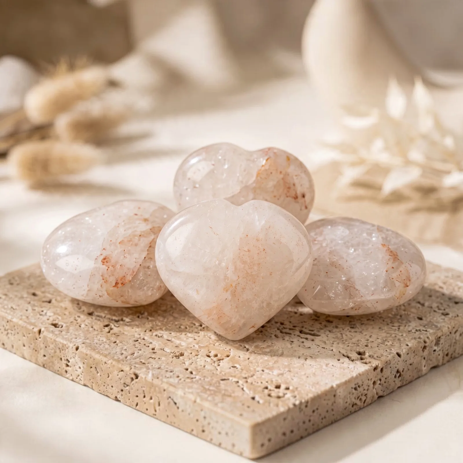 Rose Quartrz Heart Stone